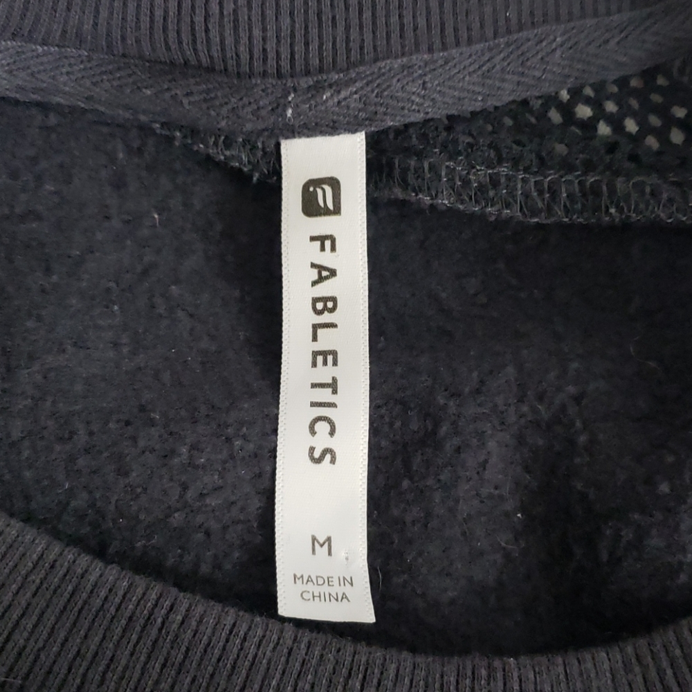 Fabletics Agon Pullover Gray Black Mesh Sweatshirt - image 6